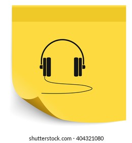 Flat headphones icon.