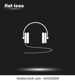 Flat headphones icon.