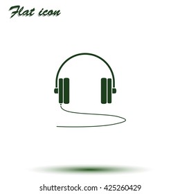 Flat headphones icon.