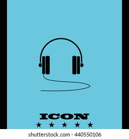 Flat headphones icon.