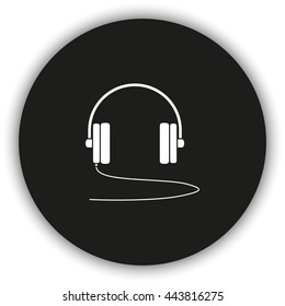 Flat headphones icon.