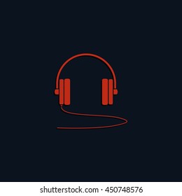 Flat headphones icon.