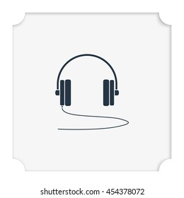 Flat headphones icon.