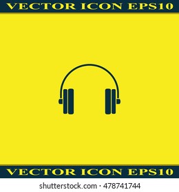 Flat headphones icon.