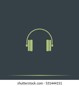 Flat headphones icon.
