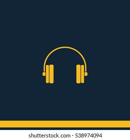 Flat headphones icon.