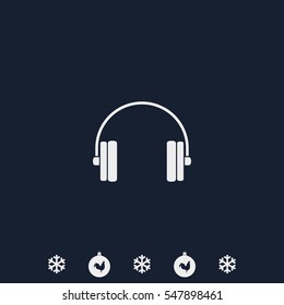 Flat headphones icon.