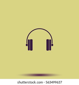 Flat headphones icon.