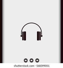 Flat headphones icon.
