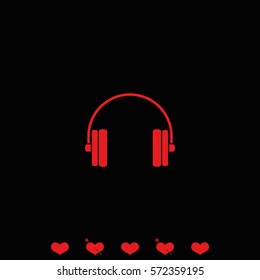 Flat headphones icon.
