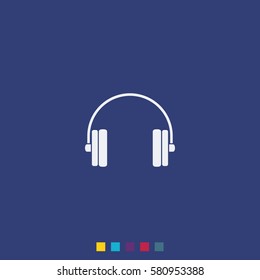 Flat headphones icon.