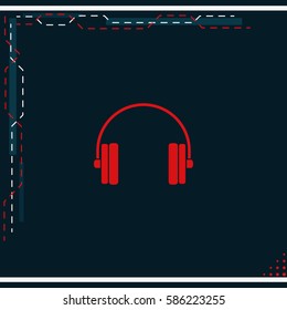 Flat headphones icon.