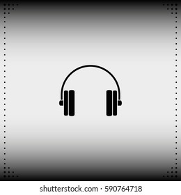 Flat headphones icon.