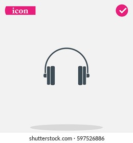 Flat headphones icon.