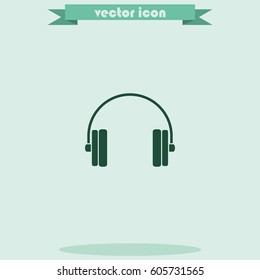 Flat headphones icon.