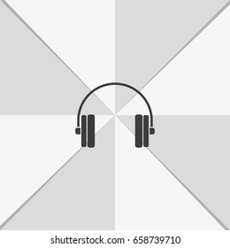 Flat headphones icon.
