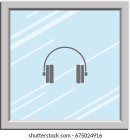 Flat headphones icon.