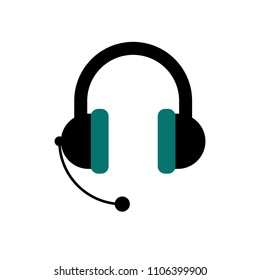 Flat headphones icon design