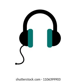 Flat headphones icon design