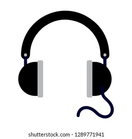 Flat Headphones Icon, Vector headphone icon. Element of simple music icon for mobile concept and web apps. Isolated headphone icon can be used for web and mobile on white background