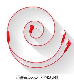 flat headphones red