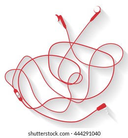 flat headphones red