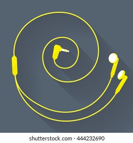 flat headphones yellow
