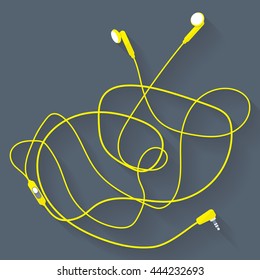 flat headphones yellow