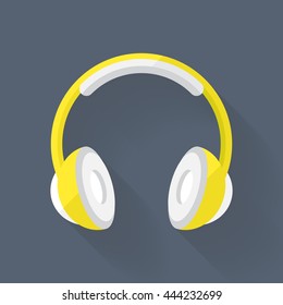 flat headphones yellow