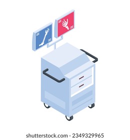 Flat Health Accessories Isometric Icons 

