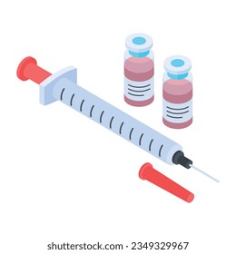 Flat Health Accessories Isometric Icons 

