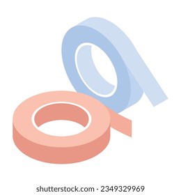 Flat Health Accessories Isometric Icons 

