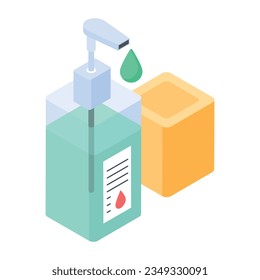 Flat Health Accessories Isometric Icons 


