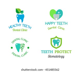Flat health care dentist symbols and medical research dentist symbols medical care