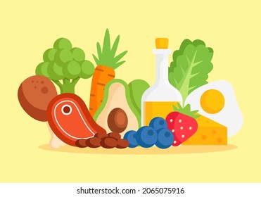 vector alimentario sano