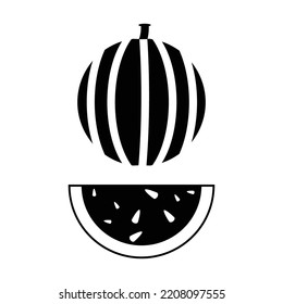 flat healthy water melon slice vector icon design