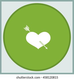 Flat heart and arrow. Valentines day concept. Love you icon.