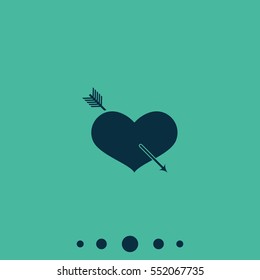 Flat heart and arrow. Valentines day concept. Love you icon.