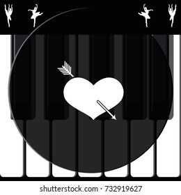 Flat heart and arrow. Valentines day concept. Love you icon.