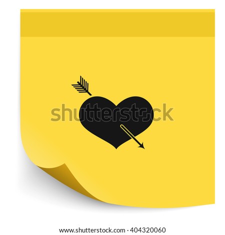 Flat heart and arrow. Valentines day concept. Love you icon.