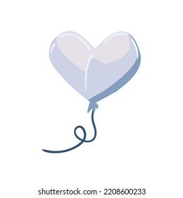 flat heart balloon over white