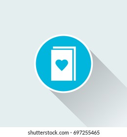 flat heart card icon