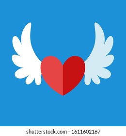 Flat heart cut out of paper. Valentine day element for card, banner etc. Stock vector illustration
