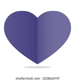 Flat heart deep blue color vector