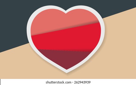 flat heart design - illustration and vector esp 10