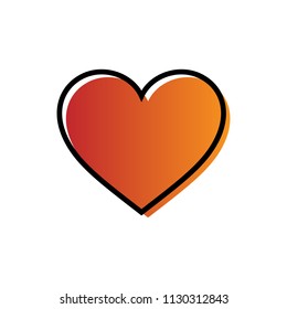 Flat heart icon