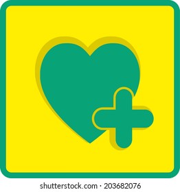 Flat heart icon.