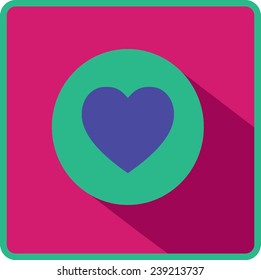 Icono de corazón plano.