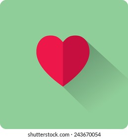 Icono de corazón plano.