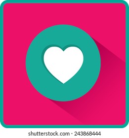 Icono de corazón plano.